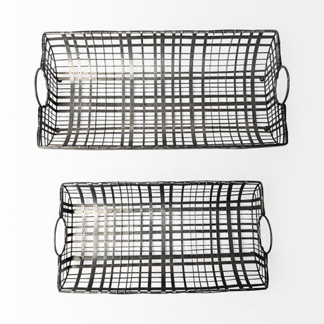 Kenneth (Set of 2) 24L x 12W Gray Metal Baskets from Mercana - Luna Furniture
