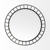 Helena 20L x 20W Black Metal Mirrored Bottom Round Serving Tray from Mercana - Luna Furniture