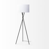 Ambrose 20.0L x 20.0W x 61.8H Black Metal W/White Fabric Shade Floor Lamp from Mercana - Luna Furniture
