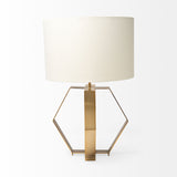 Edwards (26"H) Gold Metal Base w/ Cream Fabric Shade Table Lamp from Mercana - Luna Furniture