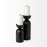 Alex Small Black Metal Cylindrical Table Candle Holder from Mercana - Luna Furniture