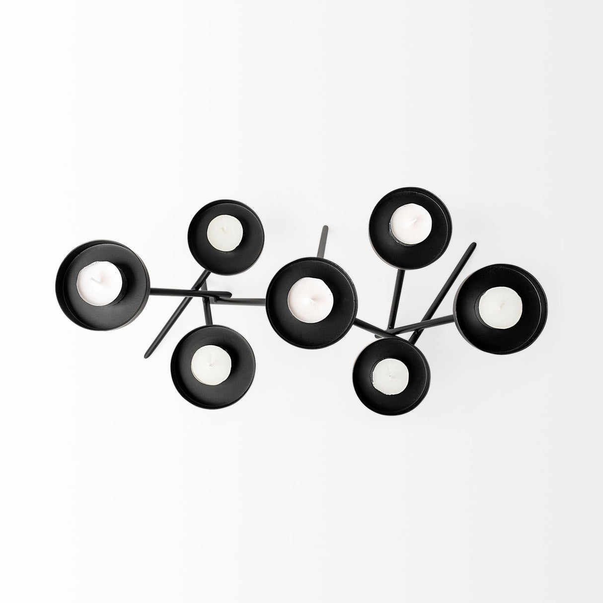 Meira Black Metal Seven Votive Table Candle Holder from Mercana - Luna Furniture
