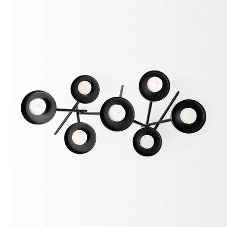Meira Black Metal Seven Votive Table Candle Holder from Mercana - Luna Furniture