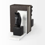 Hidalgo (Set of 2) 14L x 3W Black Majestic Horse Bookends from Mercana - Luna Furniture