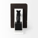 Hidalgo (Set of 2) 14L x 3W Black Majestic Horse Bookends from Mercana - Luna Furniture