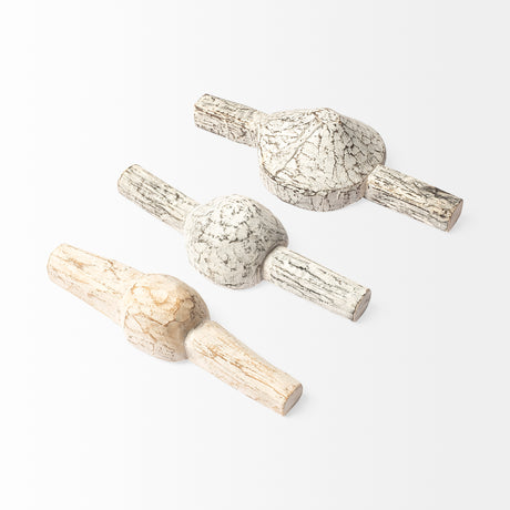 Oro (Set of 3) White Tribal Inspired Measuring Cups from Mercana - Luna Furniture
