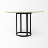 Tanner II 48" Round White Marble Top Black Metal Base Dining Table from Mercana - Luna Furniture