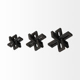 Aleph (Set of 3) Black Metal Small Medium & Large Jacks from Mercana - Luna Furniture