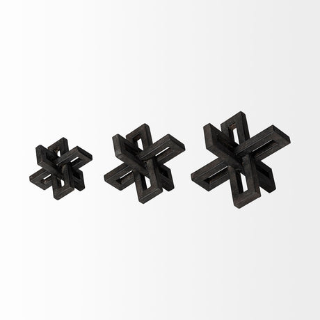 Aleph (Set of 3) Black Metal Small Medium & Large Jacks from Mercana - Luna Furniture
