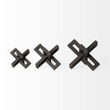 Aleph (Set of 3) Black Metal Small Medium & Large Jacks from Mercana - Luna Furniture