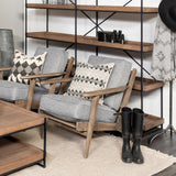 Olympus V Castlerock Grey Fabric Wrapped Brown Wooden Frame Accent Chair from Mercana - Luna Furniture