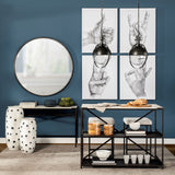 Leighton II 15x20 Black Metal Spherical Pendant Light from Mercana - Luna Furniture