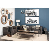 Trestman II 24" x 22.5" Square Top Medium Brown Wood and Iron Cross Braced End/Side Table from Mercana - Luna Furniture