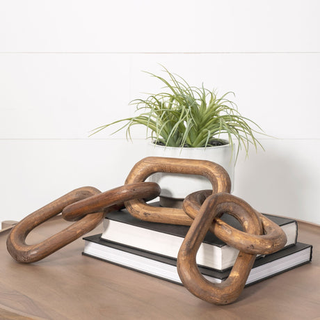 Alix 29L x 5W Brown Wooden Hand-Made 5 Link Chain from Mercana - Luna Furniture