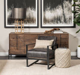 Allium Oatmeal Handwoven Wool Cylindrical Pouf from Mercana - Luna Furniture