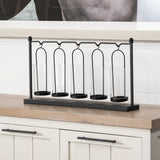 Erlen Black Metal Hanging Votive Five Candle Table Candle Holder from Mercana - Luna Furniture