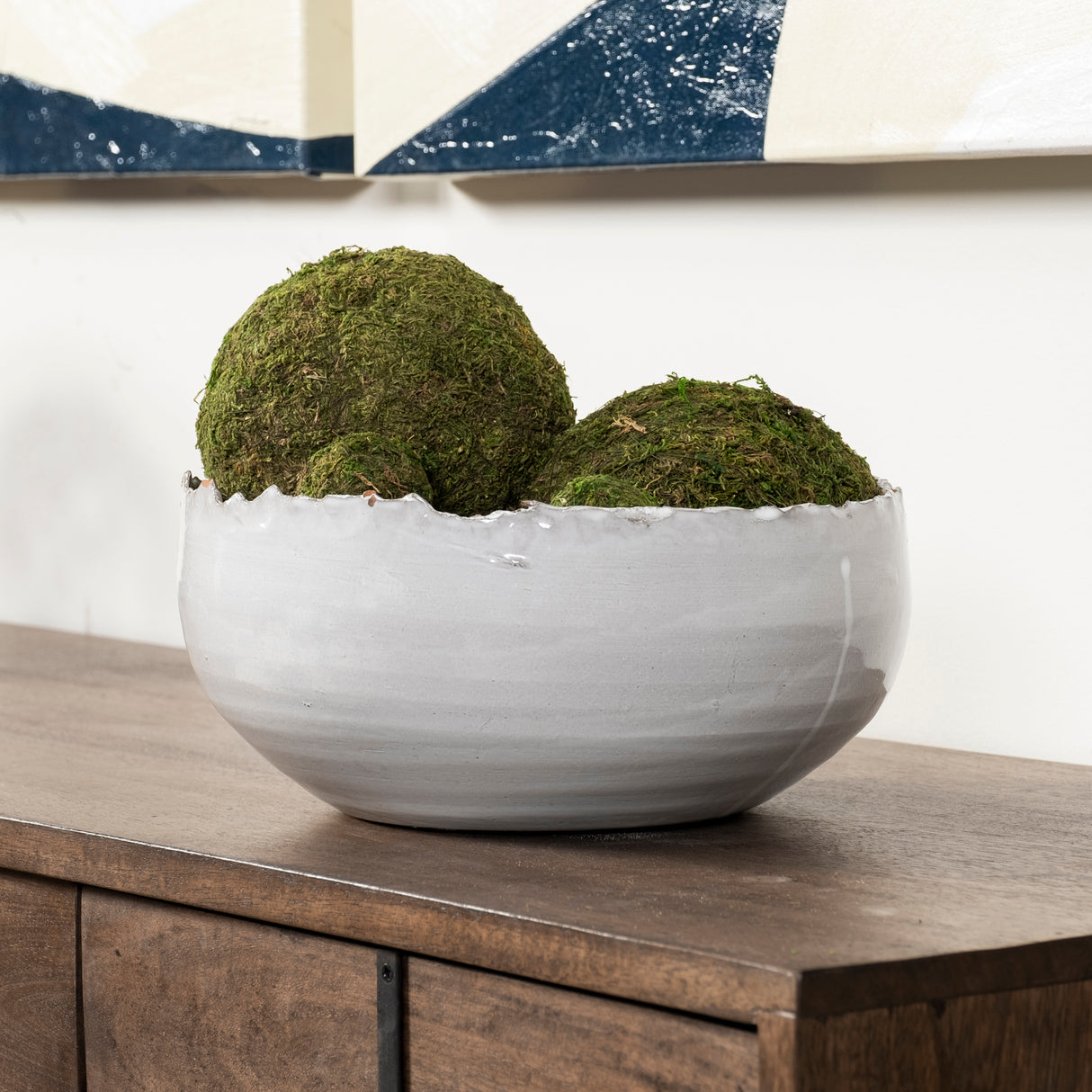 Larsen 13L x 13W White Ceramic Large Decorative Bowl from Mercana - Luna Furniture
