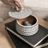 Azul (Small) 5L x 5W Gray Ceramic Detailed Decorative Box from Mercana - Luna Furniture