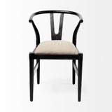 Trixie I Black Wooden Base w/ Dark Taupe Fabric Seat Dining Chair from Mercana - Luna Furniture