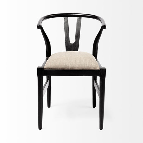 Trixie I Black Wooden Base w/ Dark Taupe Fabric Seat Dining Chair from Mercana - Luna Furniture