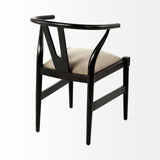 Trixie I Black Wooden Base w/ Dark Taupe Fabric Seat Dining Chair from Mercana - Luna Furniture