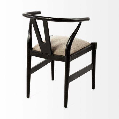 Trixie I Black Wooden Base w/ Dark Taupe Fabric Seat Dining Chair from Mercana - Luna Furniture
