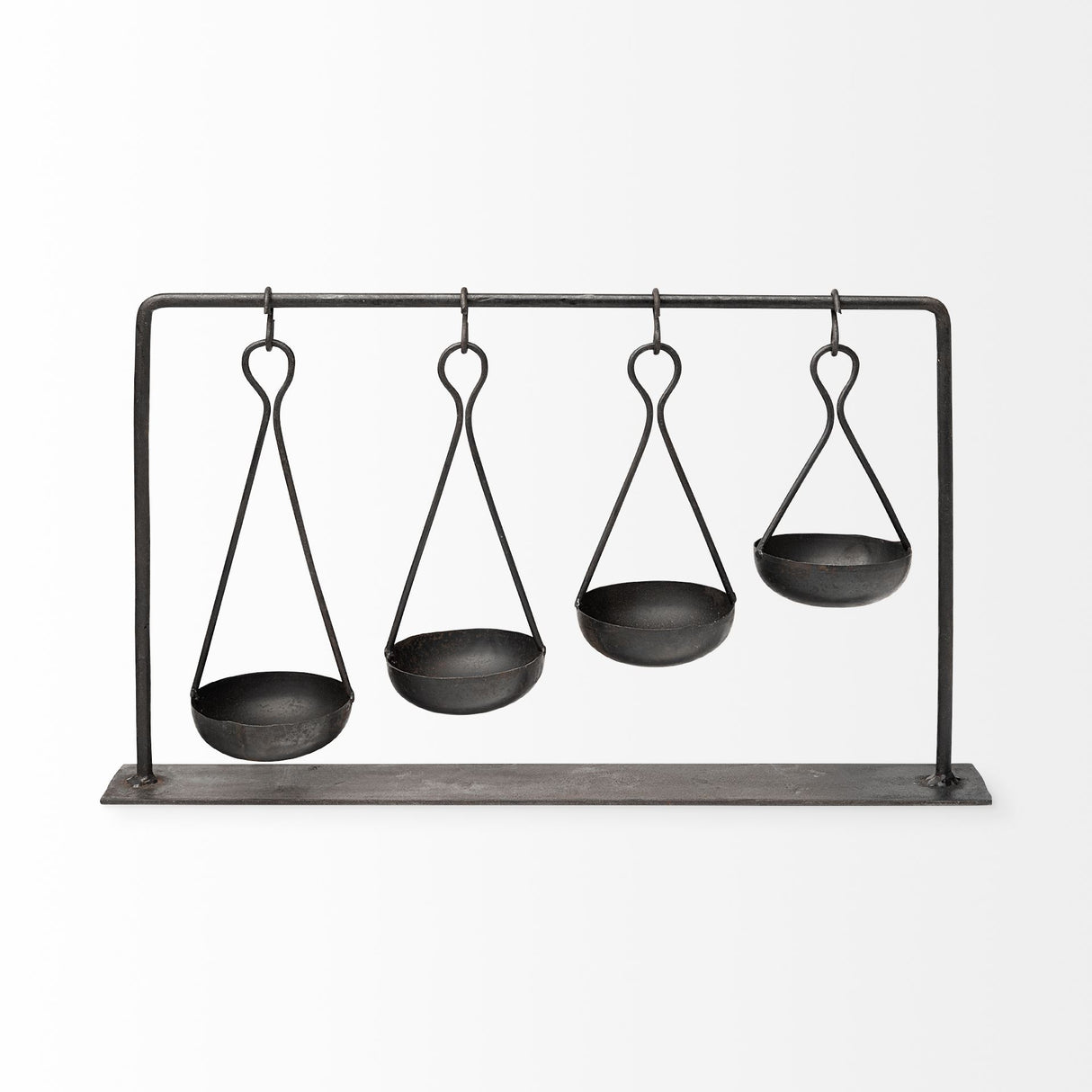 Enos 19L x 3W Black Metal 4 Bowl Ancient Spice Market Decorative Display from Mercana - Luna Furniture