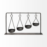 Enos 19L x 3W Black Metal 4 Bowl Ancient Spice Market Decorative Display from Mercana - Luna Furniture