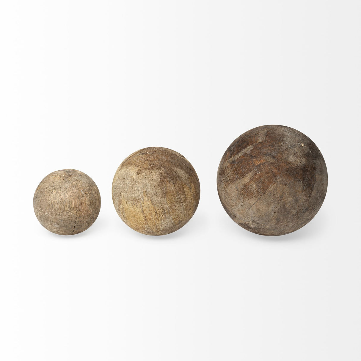 Carrick (Set of 3) Natural Wood Decorative Spheres from Mercana - Luna Furniture