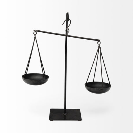 Ellis 10L x 4W Black Metal Vintage Inspired Weighing Scale from Mercana - Luna Furniture
