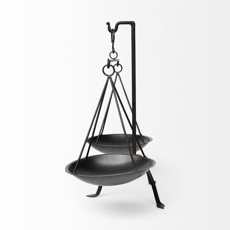 Adilah 16L x 10W Black Metal Vintage Inspired Weighing Scale from Mercana - Luna Furniture