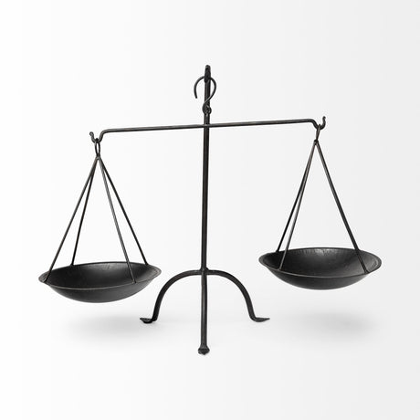 Adilah 16L x 10W Black Metal Vintage Inspired Weighing Scale from Mercana - Luna Furniture