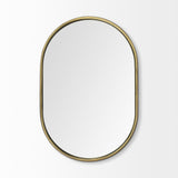 Sylvia I 24L x 35H Oval Gold Metal Frame Wall Mirror from Mercana - Luna Furniture