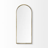 Agatha 28.0L x 2.0W x 70.0H Rounded Arch Gold Metal Frame Full Length Mirror from Mercana - Luna Furniture
