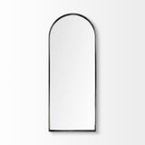Agatha 28.0L x 2.0W x 70.0H Rounded Arch Black Metal Frame Full Length Mirror from Mercana - Luna Furniture