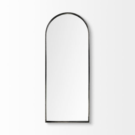 Agatha 28.0L x 2.0W x 70.0H Rounded Arch Black Metal Frame Full Length Mirror from Mercana - Luna Furniture