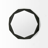 Aramis I 32" Octagon Black Wood Frame Wall Mirror from Mercana - Luna Furniture