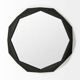 Aramis II 41L x 41H Octagon Black Wood Frame Wall Mirror from Mercana - Luna Furniture