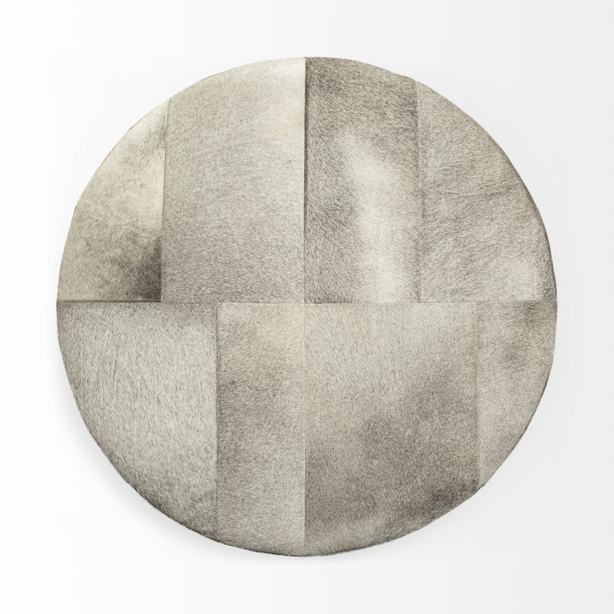 Zahavi 36" Gray Hair-On-hide W/Metal Base Ottoman from Mercana - Luna Furniture
