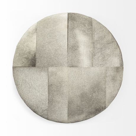 Zahavi 36" Gray Hair-On-hide W/Metal Base Ottoman from Mercana - Luna Furniture