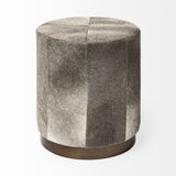 Zahavi I 23"H grey-toned hair-on-hide ottoman from Mercana - Luna Furniture