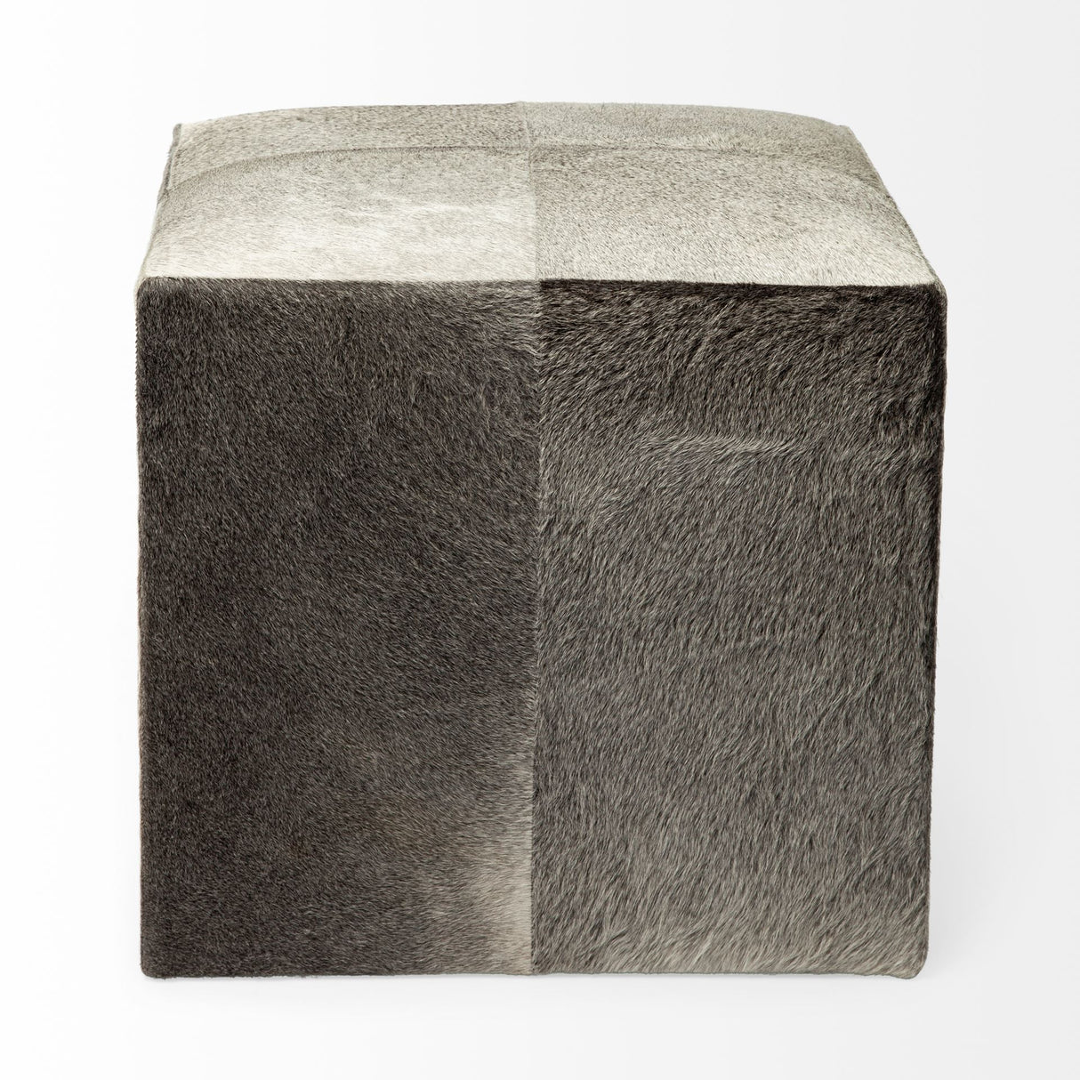 Zahavi I 20" Grey-toned hair-on-hide ottoman from Mercana - Luna Furniture
