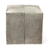 Zahavi I 20" Grey-toned hair-on-hide ottoman from Mercana - Luna Furniture