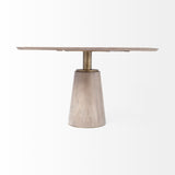 Maxwell II 54" Round Brown Solid Wood Top Brown Wood/Gold Metal Base Dining Table from Mercana - Luna Furniture
