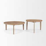 Cleaver (Set of 2) 40" & 31" Round Brown Solid Wood Nesting Coffee Tables from Mercana - Luna Furniture
