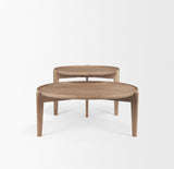 Cleaver (Set of 2) 40" & 31" Round Brown Solid Wood Nesting Coffee Tables from Mercana - Luna Furniture
