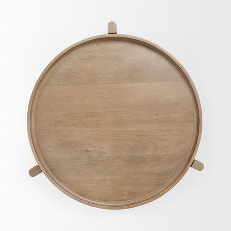 Cleaver I 22 x 24 Round Top Brown Solid Wood Accent Table from Mercana - Luna Furniture