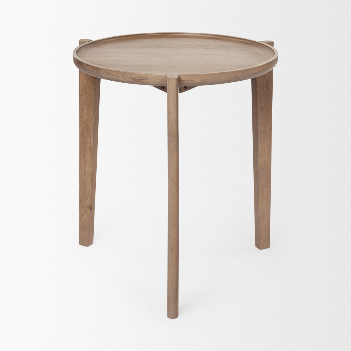 Cleaver I 22 x 24 Round Top Brown Solid Wood Accent Table from Mercana - Luna Furniture