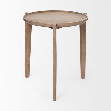 Cleaver I 22 x 24 Round Top Brown Solid Wood Accent Table from Mercana - Luna Furniture