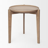 Cleaver I 22 x 24 Round Top Brown Solid Wood Accent Table from Mercana - Luna Furniture